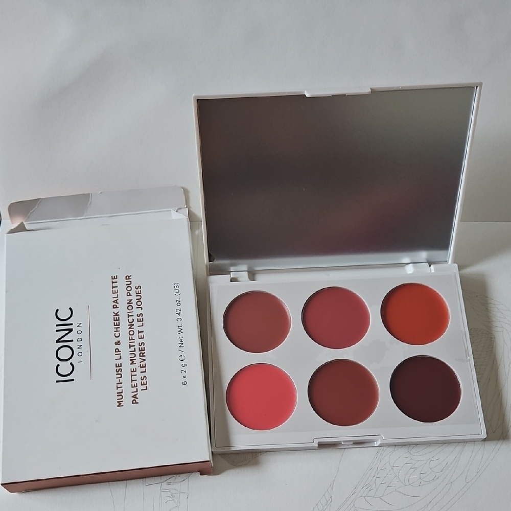 ICONIC London Multi-Use Lip & Cheek Palette - Red, Pink, Orange Hues
